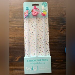 Swig Life NEW Summer Straw Toppers - 3 Pack with protective cap